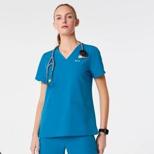 Figs Extreme Blue Catarina Scrub Top
